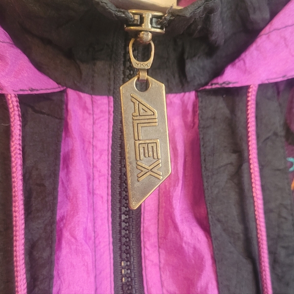 Alex Athletics Purple and Black Funky Design Windbreaker Jacket - Picture 2 of 6